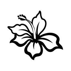 Wall Mural - black and white flower