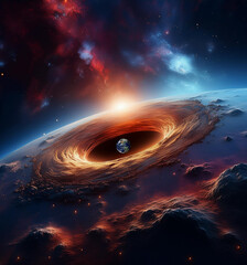 red hole celestial fireworks/earth