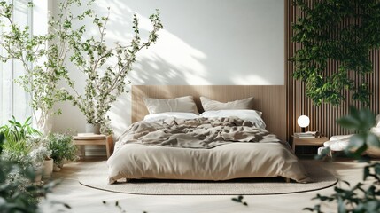 Poster - Modern Minimalist Bedroom with Natural Elements