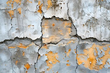 Wall Mural - Weathered Concrete Wall with Cracks and Peeling Paint