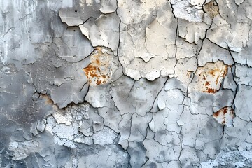 Wall Mural - Textured Wall with Cracked Paint and Rust Patterns