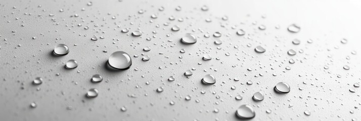 Wall Mural - Water Droplets on a White Surface