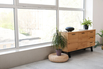 Poster - Glucophone with plant on commode near window in room