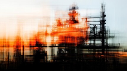 Wall Mural - Abstract Industrial Structure with Blurry Background