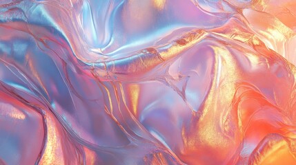 Poster - Abstract Liquid Metal Texture with Iridescent Hues