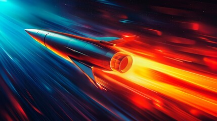 Wall Mural - space ship with flying trails