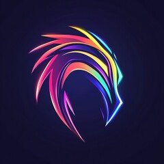 Wall Mural - Abstract Neon Bird Logo Design, Colorful, Creative, and Modern