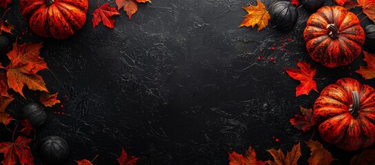 This ai background features pumpkins, fall leaves, and autumn leaves.