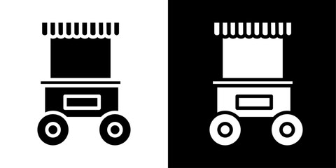 Food cart icon Isolated flat vector in outline