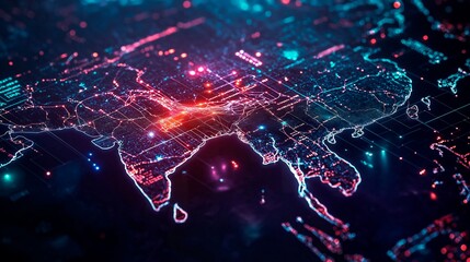 global network and internet connection of world map. business background