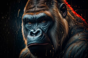Wall Mural - Alpha male gorilla..