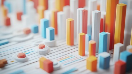 Poster - Abstract 3D Bar Graph Visualization with Colorful Bars