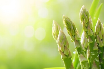 Close-up of fresh asparagus tips