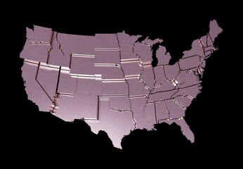 Wall Mural - united states of america map material model
