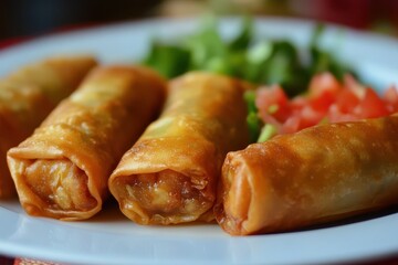 Canvas Print - Vegetarian homemade egg rolls