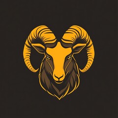 Sticker - Ram head mascot logo design with bold colors