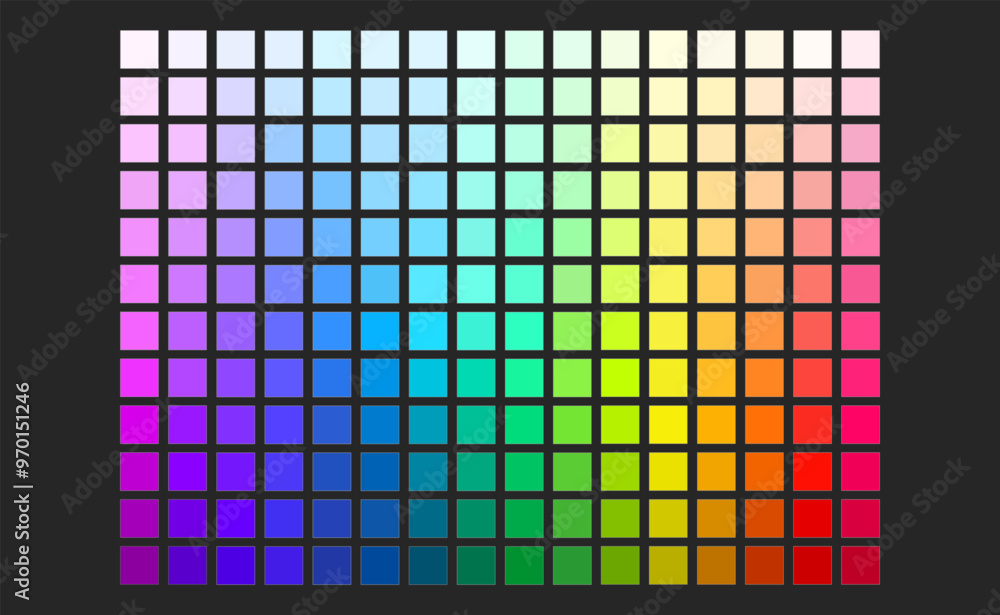 Vector color palette. Color template for artists. Paint chart for your ...
