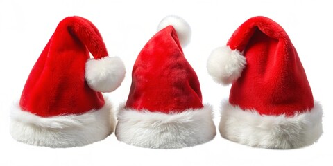 Sticker - santa claus hats isolated