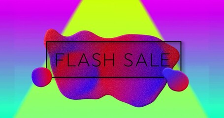 Sticker - Animation of flash sale text over vibrant pattern background