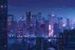 © Irfanan - Urban Nightscape. Glowing city lights in high detail wallpaper