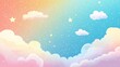 © Coffee Cafe Lover - Whimsical Clouds and Stars Background - Playful and Dreamy Sky Design with Colorful Fluffy Clouds and Bright Cheerful Stars
