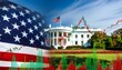 © ivan - American flag, stock market chart, and White House representing election impact on economy
