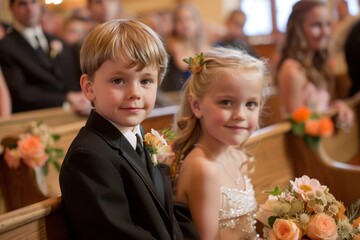 Little children at a wedding ceremony