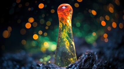 Sticker - Glowing glass object in nature