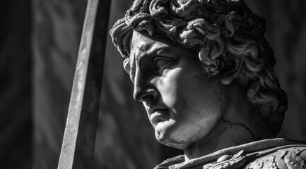 Poster - close-up of a classical statue head