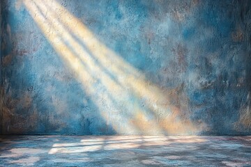 Poster - Light Streaks Illuminating a Textured Concrete Wall