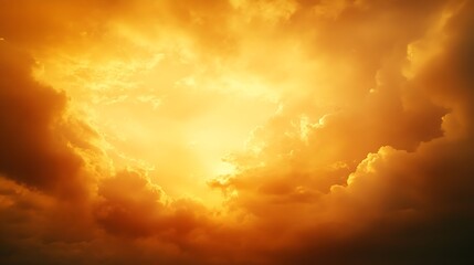 Poster - Beautiful Vivid sky painted by the sun leaving bright golden shadesDense clouds in twilight sky in winter eveningImage of cloud sky on evening timeEvening Vivid sky with clouds : Generative AI