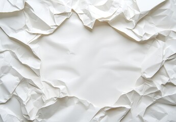 Poster - crumpled white paper background