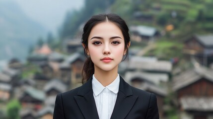 Wall Mural - Serious young woman in business attire