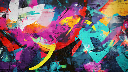 Wall Mural - Graffiti wall abstract background, generative ai not real photo, idea for artistic pop art background backdrop. Graffiti Art. Illustration