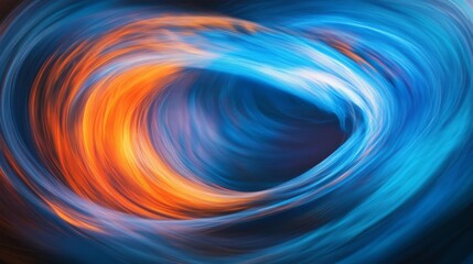 Sticker - Abstract swirling orange and blue vortex