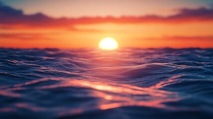 Wall Mural - sun and sea sunset background nature composition : generative ai