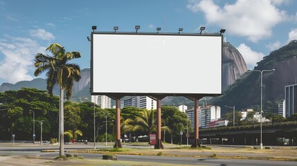 Blank billboard mockup ready for new ad in Brazil : Generative AI