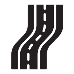 Wall Mural - road glyph icon