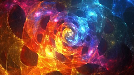 Vibrant multicolored fractal design abstract backdrop three dimensional rendering cosmic theme