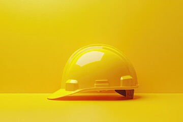 Wall Mural - Yellow Hard Hat on a Yellow Background