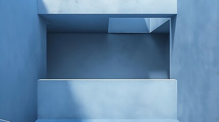 Poster - Blue minimal interior details Ceiling niche architectural background photo : Generative AI