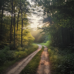 Wall Mural - A Forest Adventure: Venturing Down the Corduroy Road