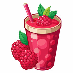 Wall Mural - glass of raspberry juice