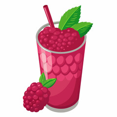 Wall Mural - glass of raspberry juice