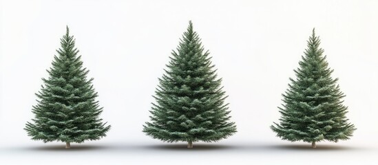 3D illustration of a decorative Christmas pine tree set against a white background