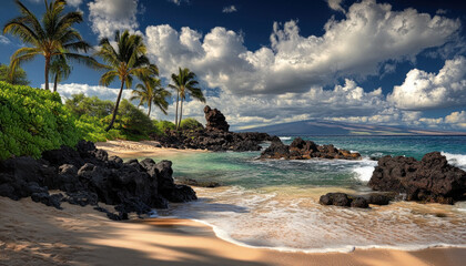 Wall Mural - Maui, Hawaii, tropical island, paradise, ocean, vacation photo, typical place