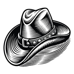 Cowboy hat vector line art type silhouette