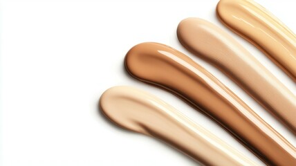 Poster - Four different shades of tan foundation are shown side by side