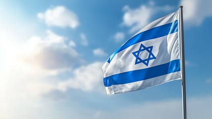 Wall Mural - A blue and white flag with a Star of David on it