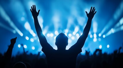 Canvas Print - A man is standing in front of a crowd of people